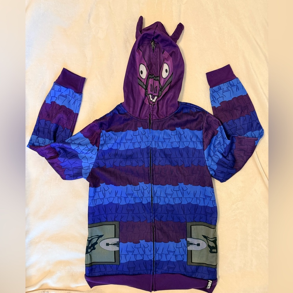 Fortnite Boys' Loot Llama Full Zip Fleece Hoodie With Mask & Ears XL